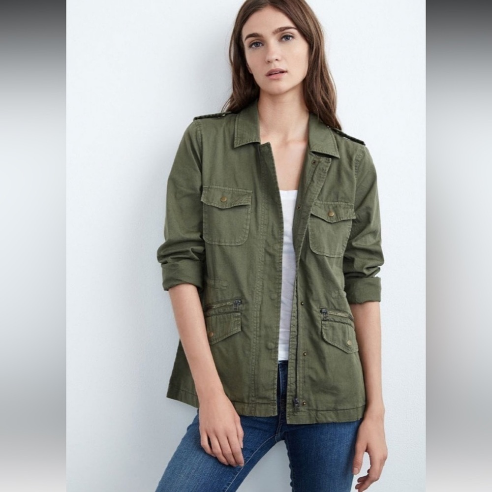 Velvet Army Jacket by Graham & Spencer with added patches